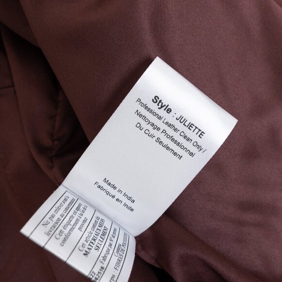 DANIER Juliette Genuine Leather Moto Jacket in Bordeaux - Picture 12 of 15
